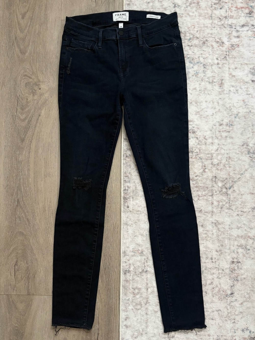 FRAME Denim Le Skinny de Jeanne, manor blvd dark blue / black